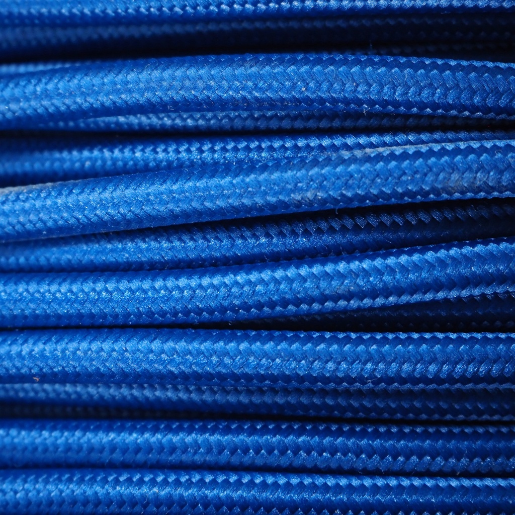 Two-wire electrical cable with blue textile (100 meters)