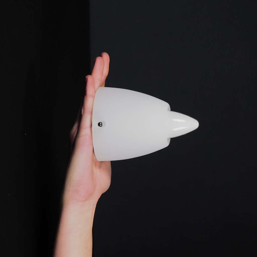 Wall or ceiling light in white frosted glass by M. Mengotti & S. Prandina for Prandina