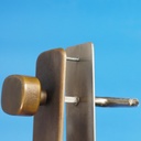 Door handle in solid bronze and stainless steel by Jules Wabbes (ca. 1970)