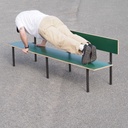 Stackable bench with backrest by Samyra Moumouh (H. 62 cm)