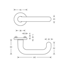 Door handle '1146' by FSB with key rosettes in chromed stainless steel