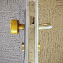 Door in stainless steel with bronze door handles by Jules Wabbes (H. 198 x 53 cm) - Right