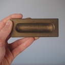 Inset cabinet handle in solid bronze by Jules Wabbes (ca. 1970)