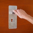 Aluminum door lever with key plates (ca. 1960)