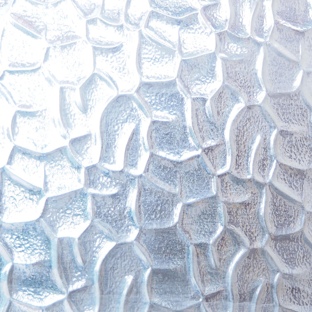 Wooden door with hammered glass panels (H. 211 cm x W. 82 cm) - Left / Right