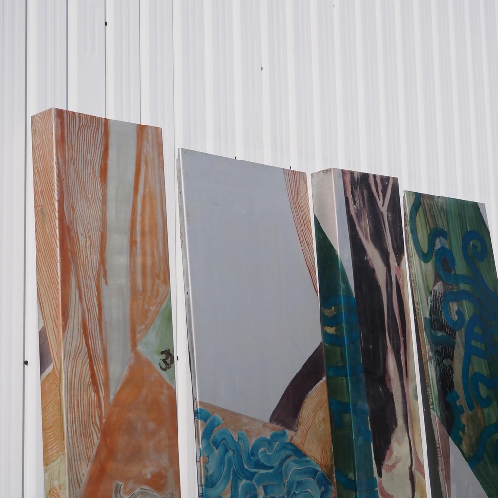Set of aluchromie panels by Ralph Cleeremans (285 cm high) Set 20