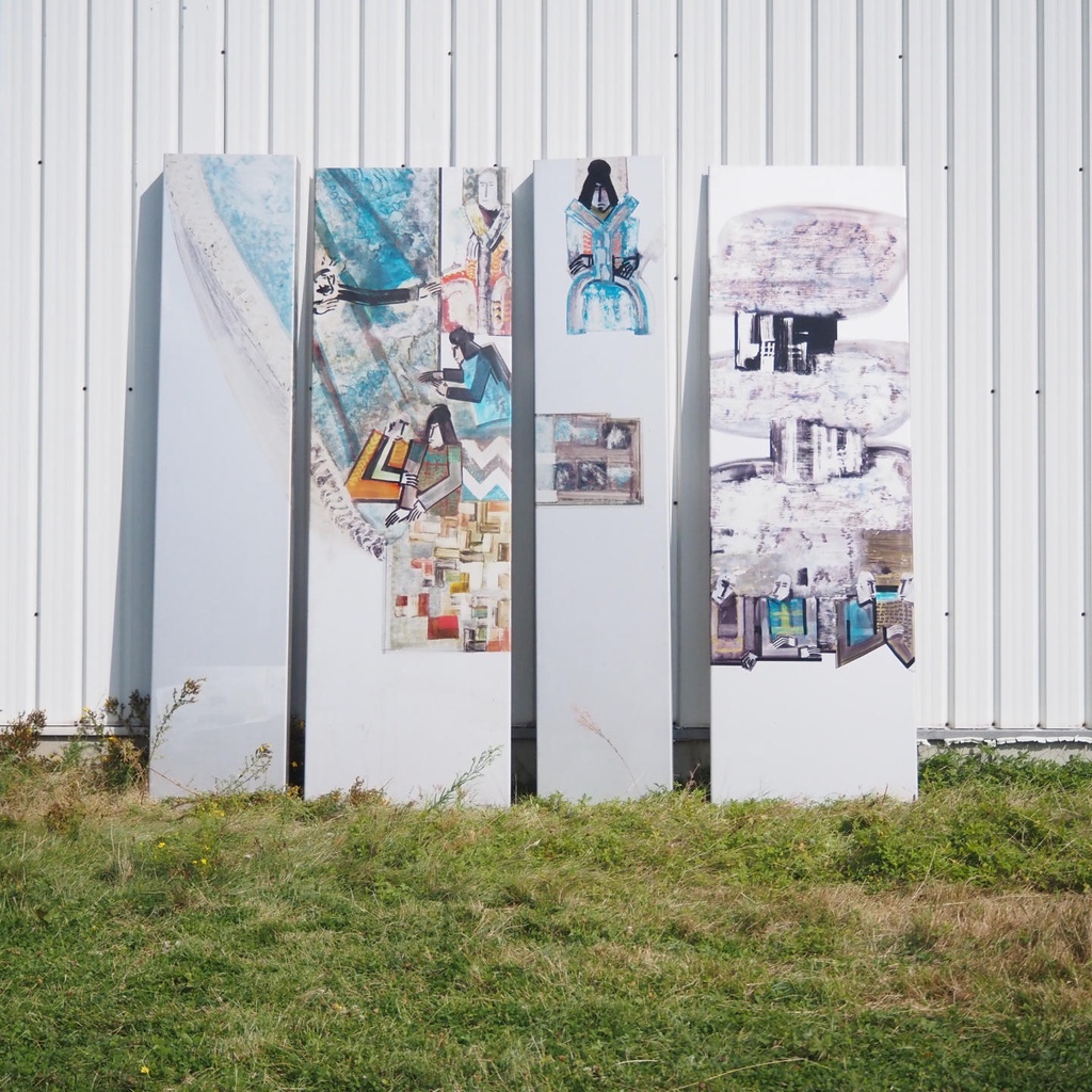 Set of aluchromie panels by Ralph Cleeremans (285 cm high) - Set 02