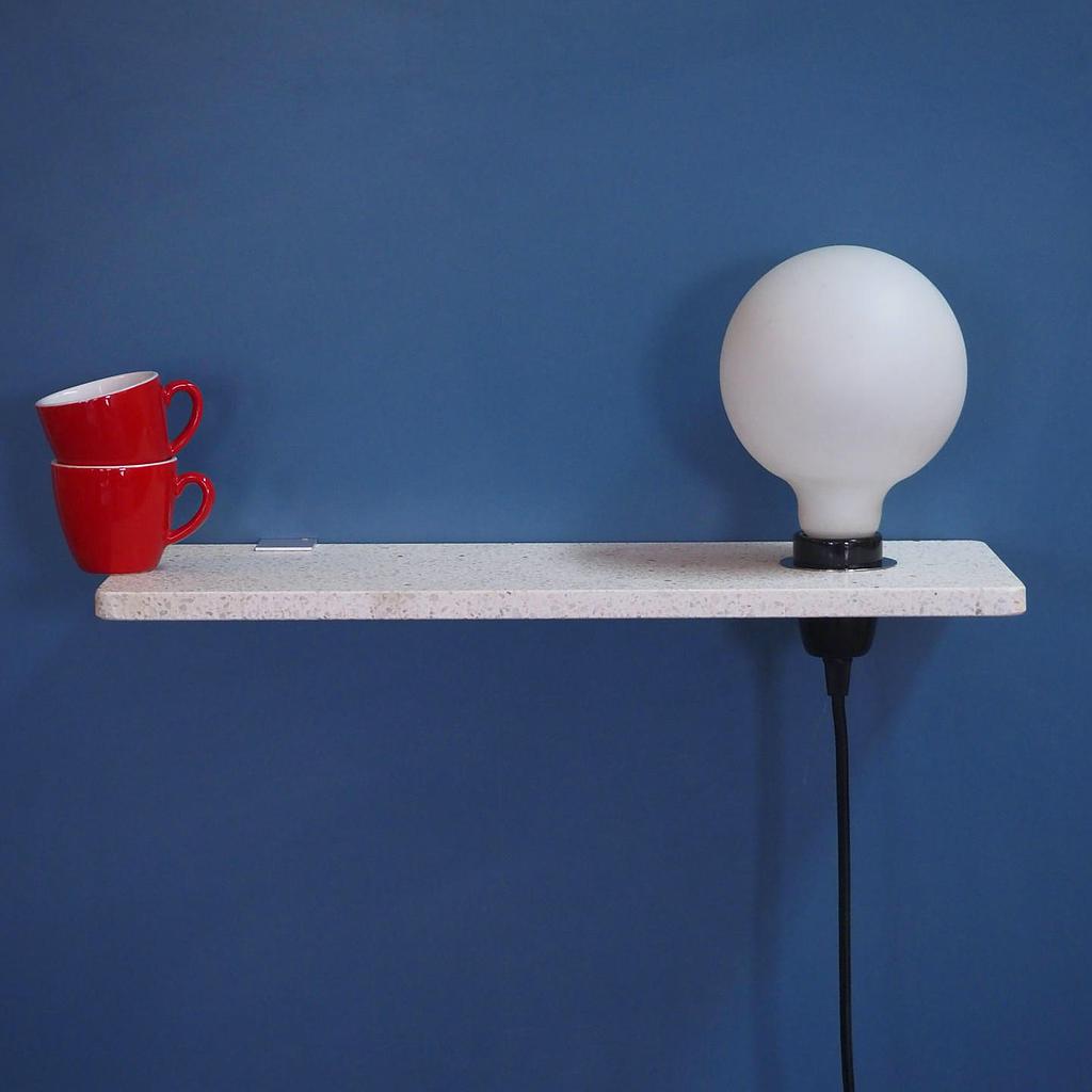 Wall shelf ‘Nova’ in terrazzo ‘Vetisol Cristo’ - White