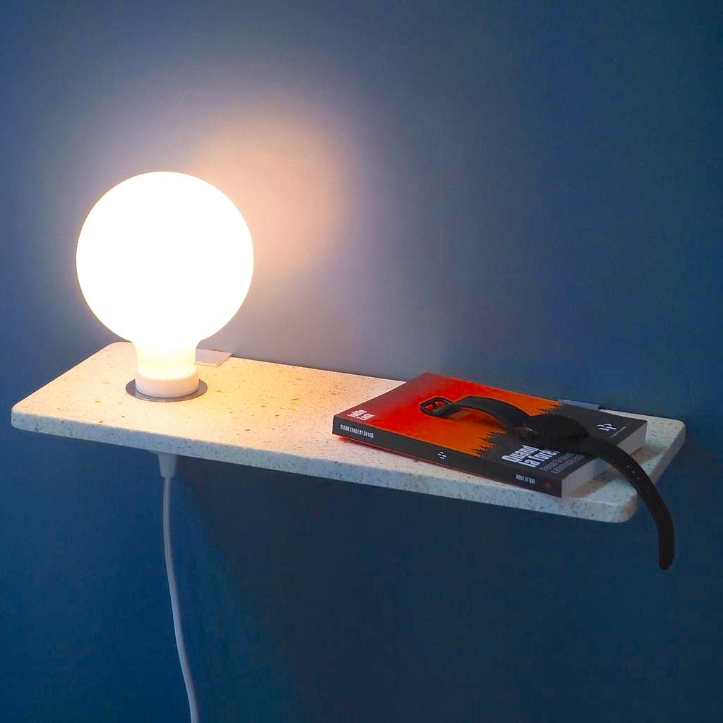 Wall shelf ‘Nova’ in terrazzo ‘Vetisol Cristo’ - White