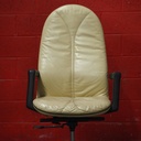 Swivel executive armchair in off-white simili leather by Arredi