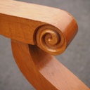 Armchair in solid oak and synthetic leather from Antwerp's Court of Appeal