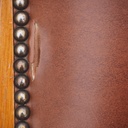 Armchair in solid oak and synthetic leather from Antwerp's Court of Appeal