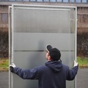 Float glass partition for JB 2000 partitions by Beddeleem (H. 238,5 cm x W. 109,5 cm)