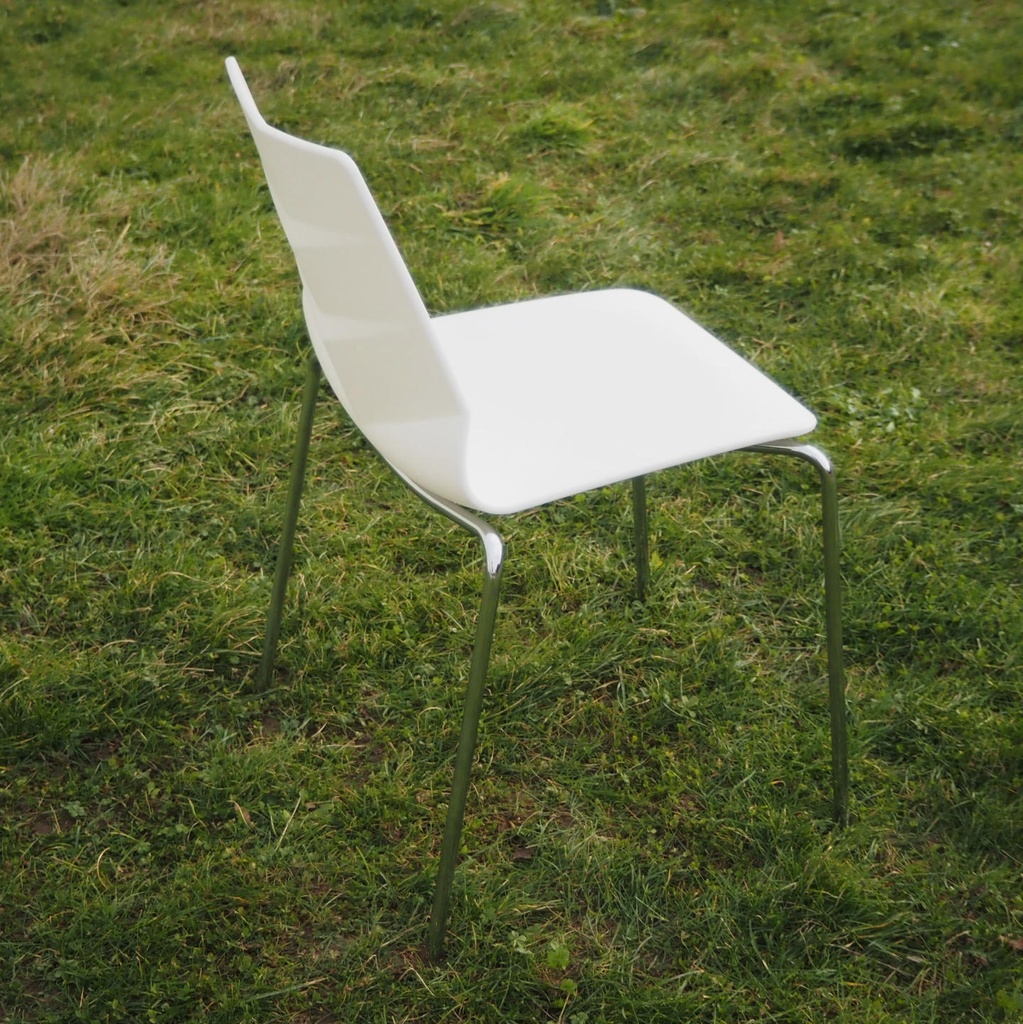 Stackable chair in polypropylene and steel by Hartley