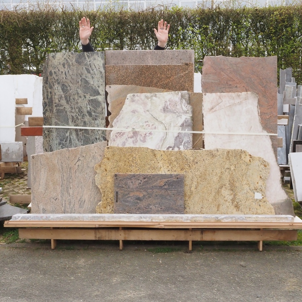 Natural stone slabs from a marble workshop deadstock (various sizes) - Only available in our physical shop