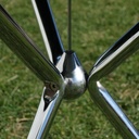 Coffee table with polypropylene tabletop and chromed steel legs by Baleri (Ø 55 cm)