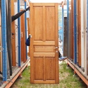 Door in varnished solid pine with glass panels (H. 245,5 cm x W. 86 cm) -