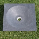 Square basin in natural stone (W. 44 cm) - Black