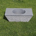 Basin in natural stone (L. 45 cm x W. 28 cm) - Grey