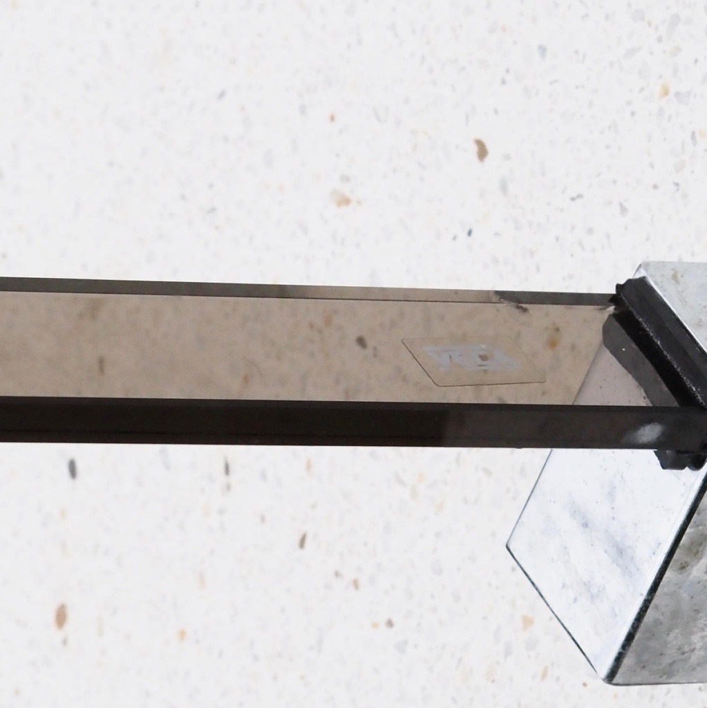 Towel holder in smoked tempered glass by Veca