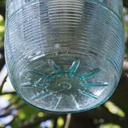 Outdoor industrial lantern with porcelain base and ribbed glass