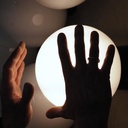 Wall/Ceiling light in opaline glass and bakelite - Straight