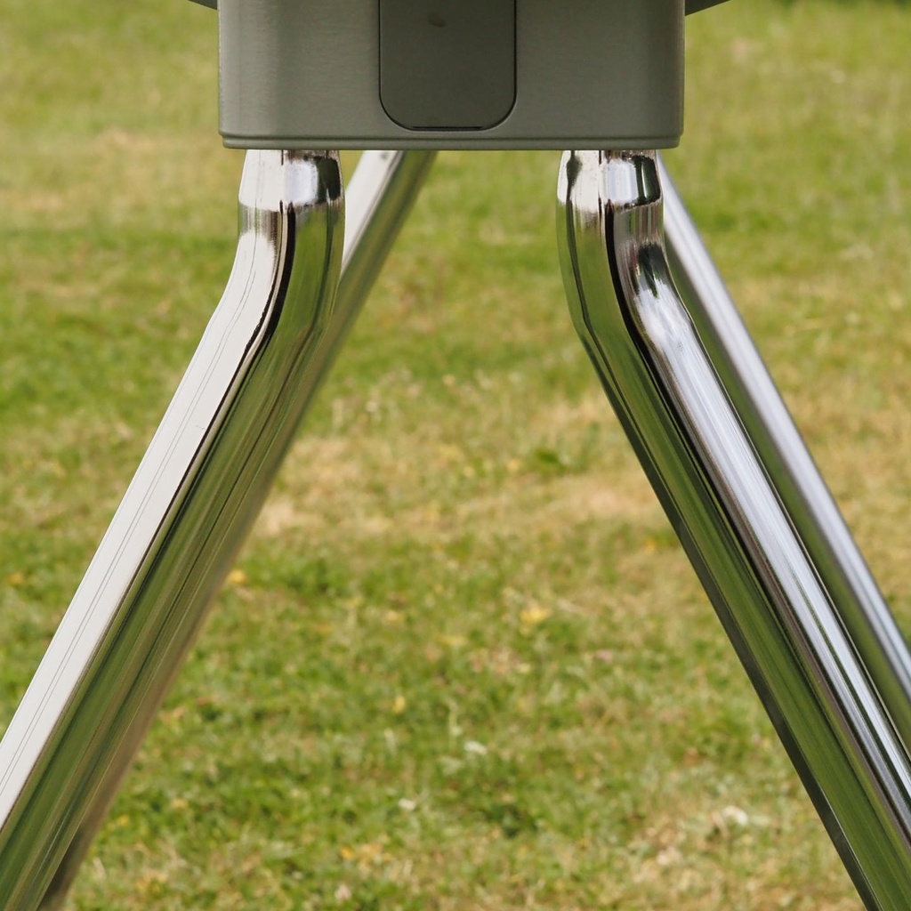 Office table on castors with oval laminated table top