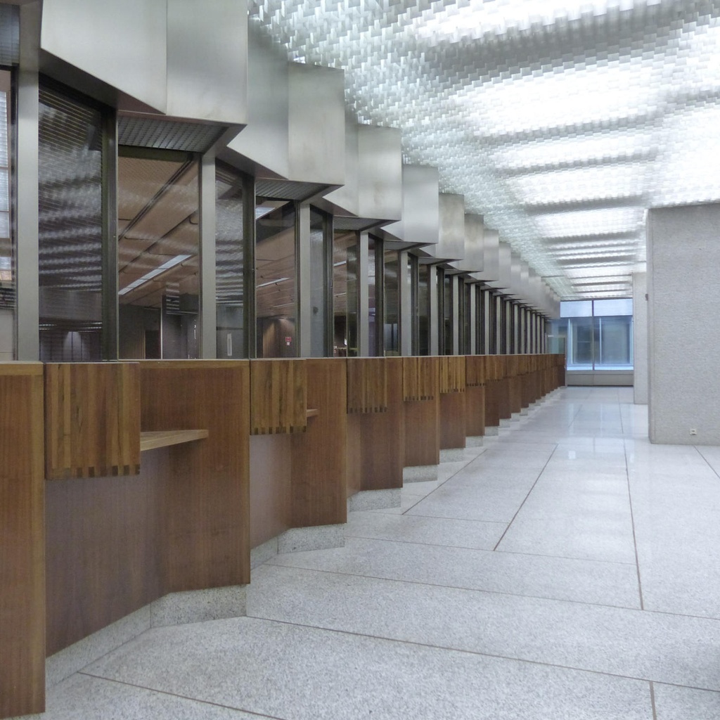 Support profile for light diffusing ceiling 'Mille feuille' from Générale de Banque