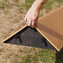 Ceiling module in varnished oak plywood by Christophe Gevers from the Générale de Banque (L. 197 cm)