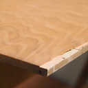 Ceiling module in varnished oak plywood by Christophe Gevers from the Générale de Banque (L. 197 cm)