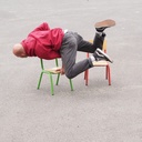 School chair with tubular steel legs (various colors)