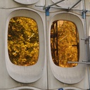 Large glass window from CBR Building by Constantin Brodzki & Marcel Lambrichs (ca. 1970)