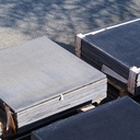 Black granite slabs from the Gare Montparnasse (115 x 115 cm)