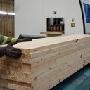 Planed panel in reclaimed glued laminated timber (L. min 245 x 45 cm)