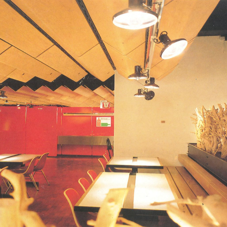 Cafeteria table by Christophe Gevers from the Générale de Banque (L. 120 or 180 cm)