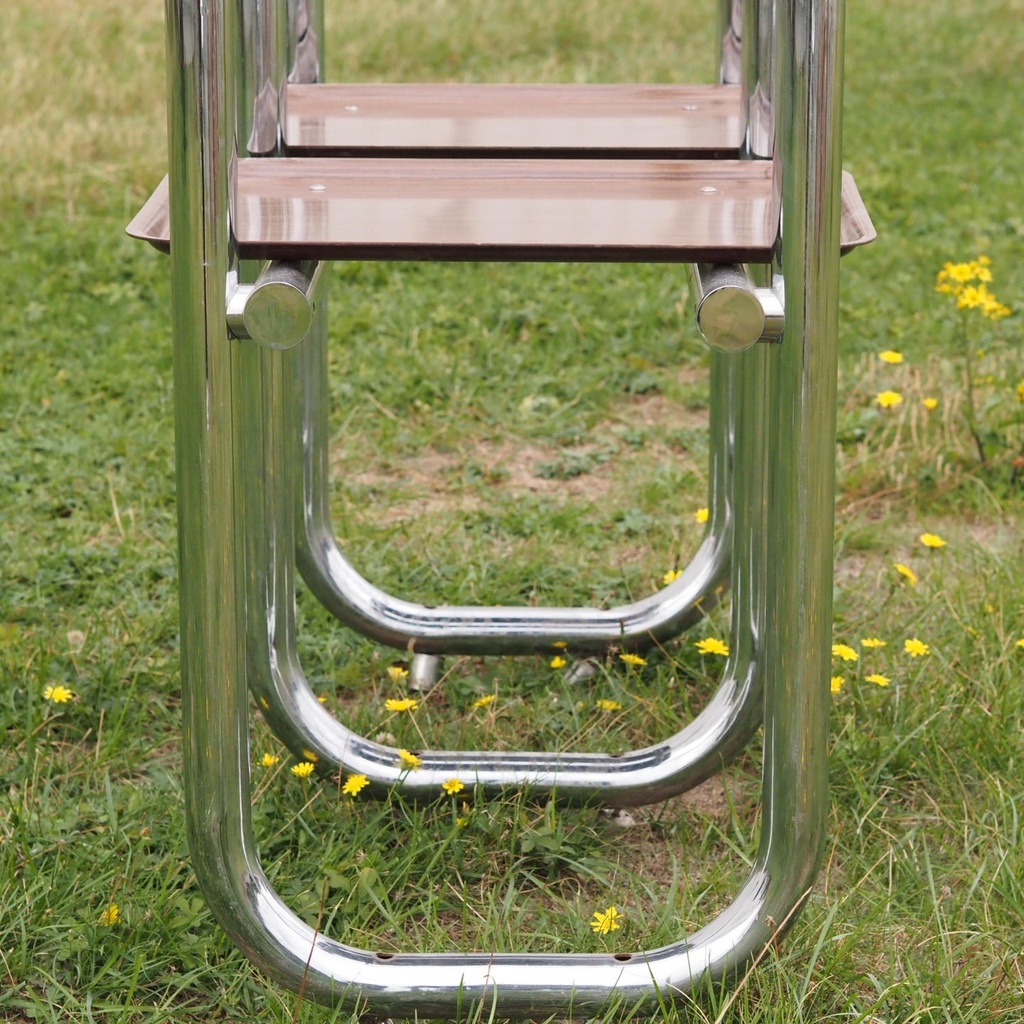 Tray rack in chromed tubular steel by Christophe Gevers from the Générale de Banque