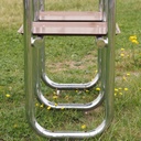 Tray rack in chromed tubular steel by Christophe Gevers from the Générale de Banque