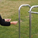 Tray rack in chromed tubular steel by Christophe Gevers from the Générale de Banque