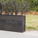 Partition in steel with decorative element 'Black Bush' by Christophe Gevers from the Générale de Banque (L. 510 cm)