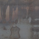 Partition in steel with decorative element 'Black Bush' by Christophe Gevers from the Générale de Banque (L. 510 cm)