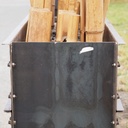 Partition in steel with decorative element 'Vertical Bamboo' by Christophe Gevers from the Générale de Banque (L. 400 cm)