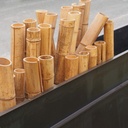 Partition in steel with decorative element 'Vertical Bamboo' by Christophe Gevers from the Générale de Banque (L. 400 cm)