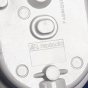 Caged wall/ceiling light with bakelite base and textured glass diffuser by L'ébènoïd