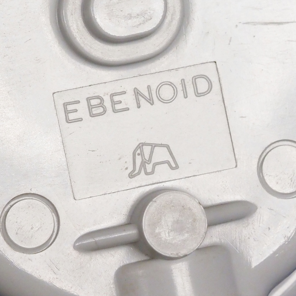 Caged wall/ceiling light with bakelite base and textured glass diffuser by Hublot