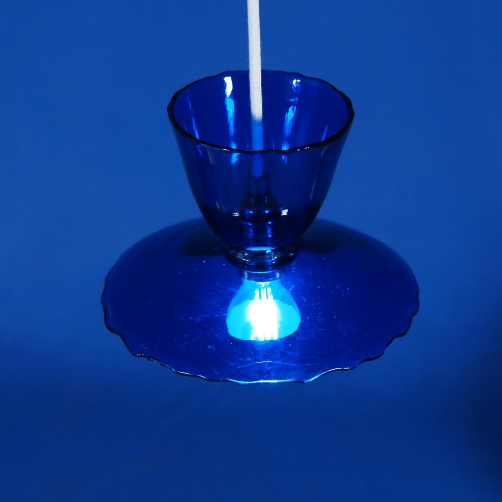 Hanging light 'Lara' in opaline glass - Cobalt blue