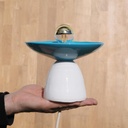 Hanging light 'Clea' in opaline glass - Sky blue/White