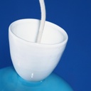 Hanging light 'Clea' in opaline glass - Sky blue/White