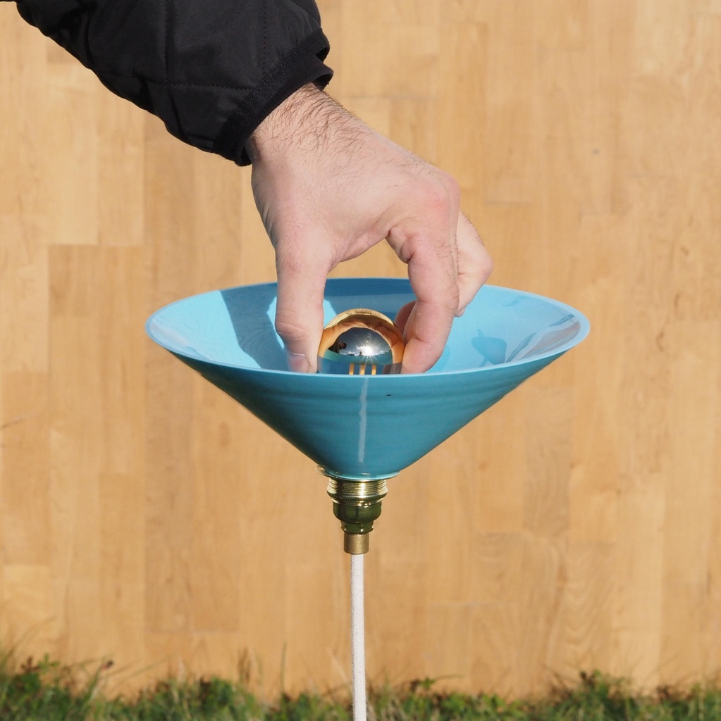 Hanging light 'Nicolo' in opaline glass - Sky blue