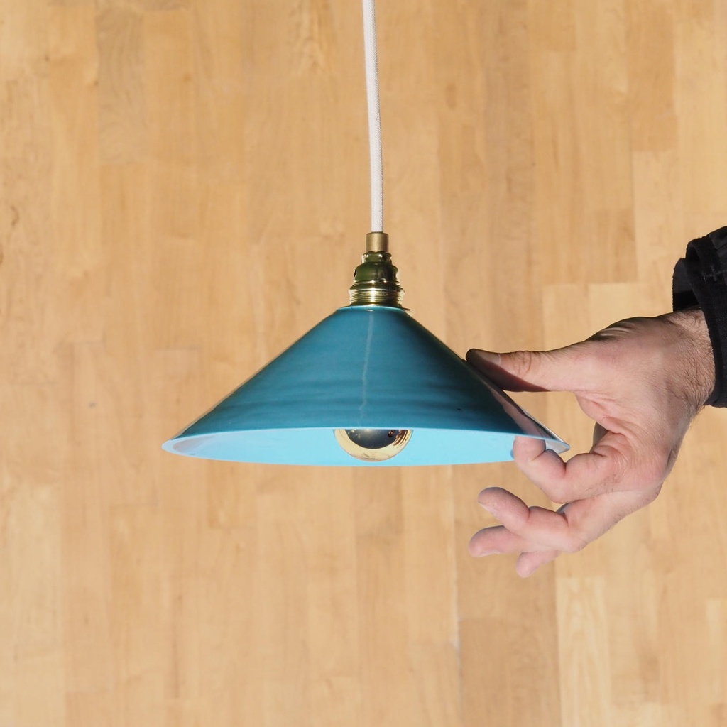 Hanging light 'Nicolo' in opaline glass - Sky blue