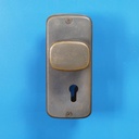 Double door handle with keyhole in sand-cast bronze by Jules Wabbes from the Générale de Banque - Swivel (Right or Left)